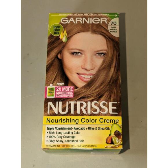 Garnier Nutrisse Color Creame #70 Dark Natural Blonde Hair Color New -0723 - Picture 1 of 2